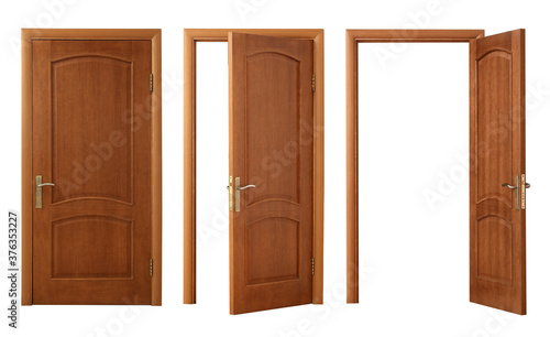 Set of doors on white backg...