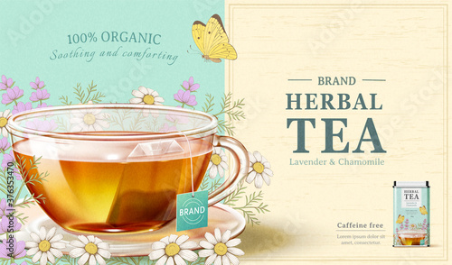 Lavender and Chamomile tea ad