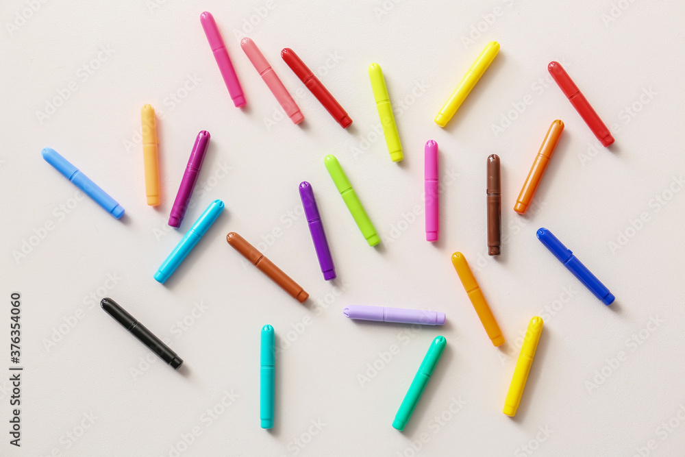 Colorful felt-tip pens on white background Colorful felt-tip pens on white background