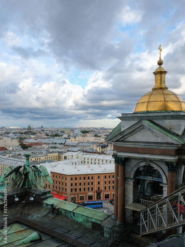 Saint Petersburg aerial view in summer day