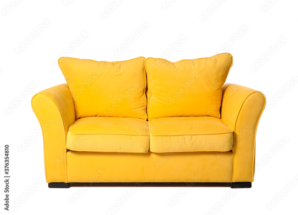 Fototapeta premium Stylish sofa on white background