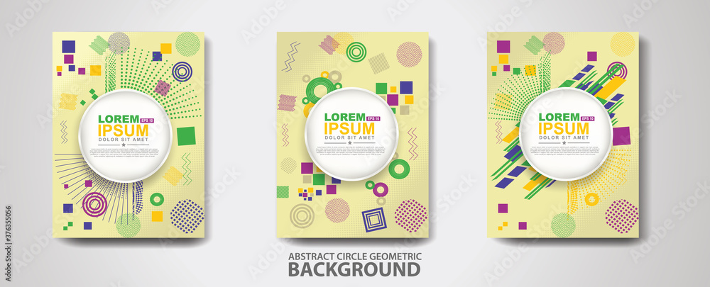Covers templates set with trendy geometric patterns and memphis elements. Modern design Covers templates set with trendy geometric patterns and memphis elements. Modern design