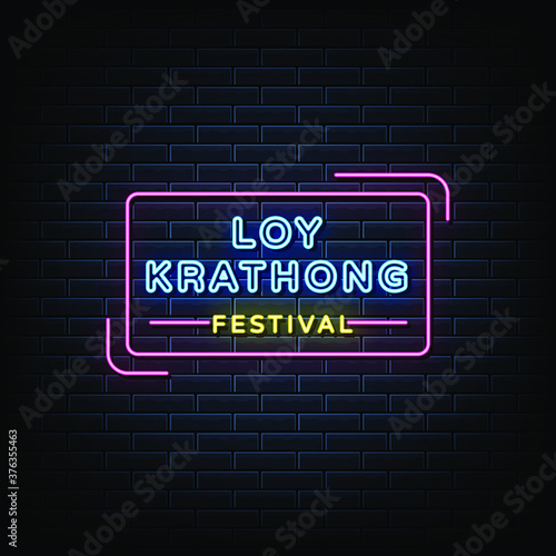 Loy krathong neon sign 