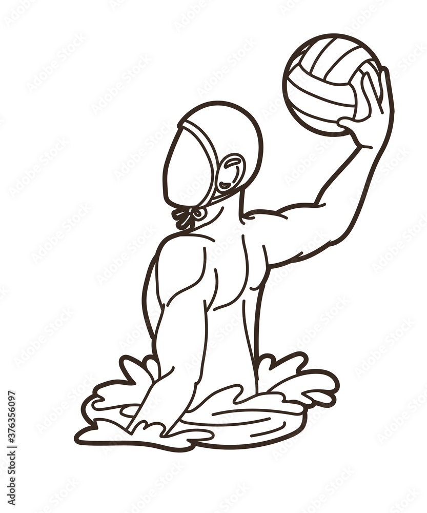 Water Polo player cartoon graphic vector Water Polo player cartoon graphic vector