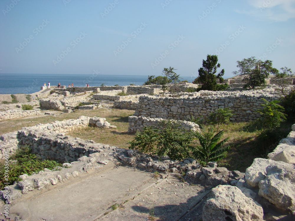 building ruins in crimean pensinsula, black sea