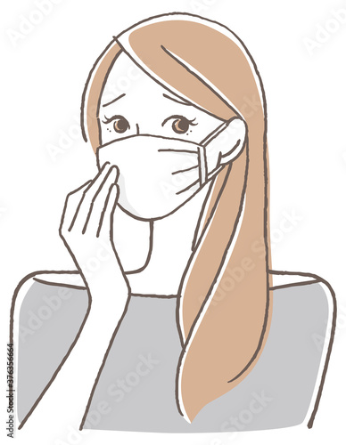マスク着用で困っている女性