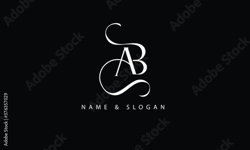 AB, BA, A, B abstract letters logo monogrm