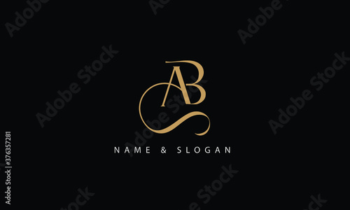 AB, BA, A, B abstract letters logo monogrm