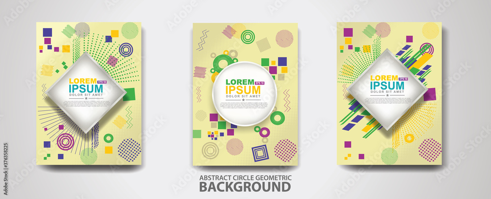 Covers templates set with trendy geometric patterns and memphis elements. Modern design Covers templates set with trendy geometric patterns and memphis elements. Modern design