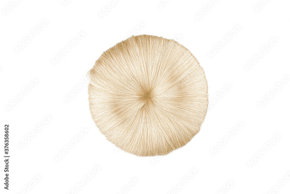 Donut made by blond hair isolated on white background Donut made by blond hair isolated on white background
