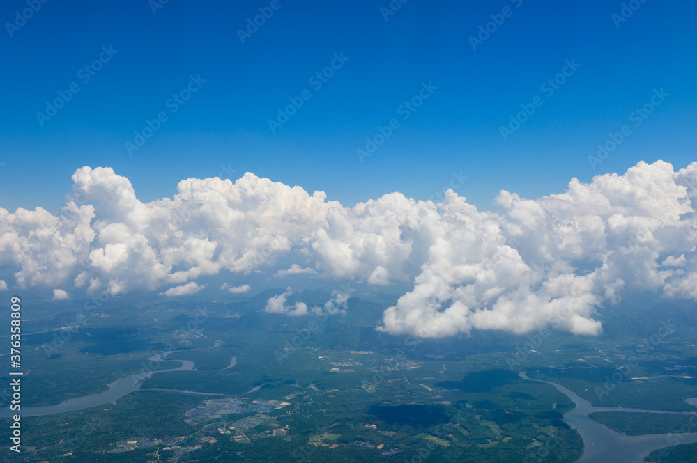 Fototapeta premium Aerial view of river in Thailand