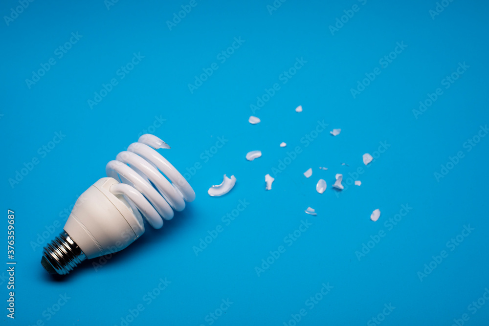 Shattered energy efficient light bulb Shattered energy efficient light bulb