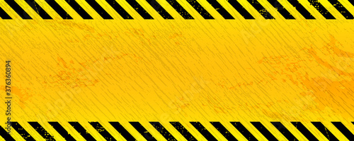 Black Stripped Rectangle on yellow background. Blank Warning Sign. Warning Background. Template. Vector illustration EPS10.
