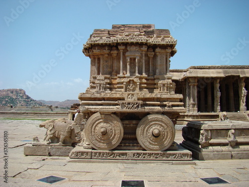 Ancient Civilization, Hampi, India, Ruins, Stone, Hindu Temples, cart with wheels