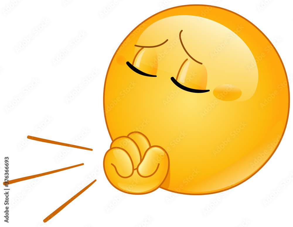 Emoji emoticon coughing into fist Stock Vector Adobe Stock