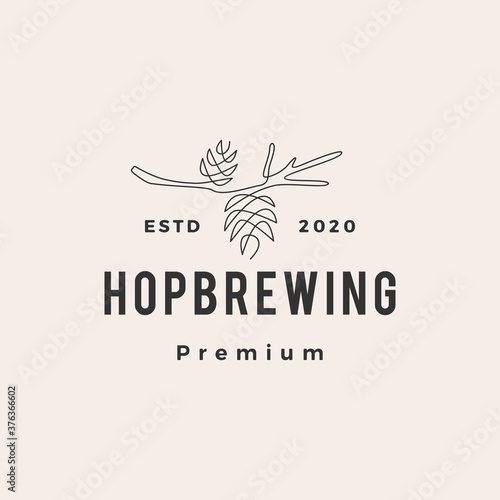 hop brewing hipster vintage logo vector icon illustration