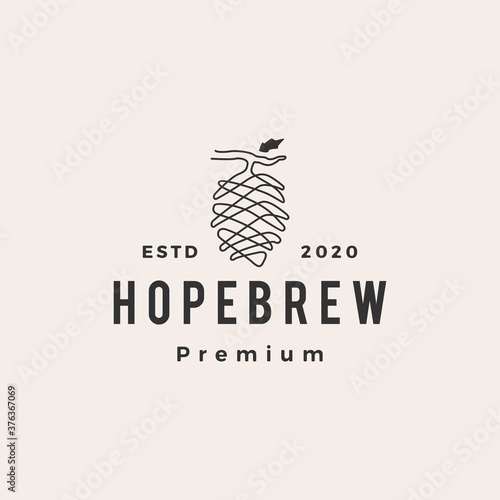 hop brew hipster vintage logo vector icon illustration