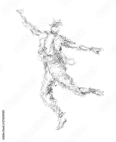 A man in motion  dancing figure  doodling