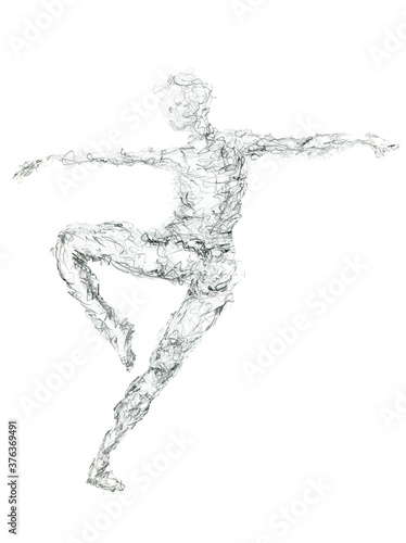 A man ballet dancer, fashion illustration. Dance figurative art