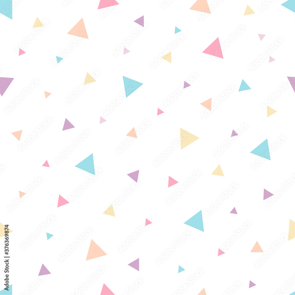 Triangle Seamless Pattern with Pastel Color. Triangle Shapes Background. Good used for gift paper, invitation card for kids, Wallpaper Interior, Book cover, etc - EPS 10 Vector