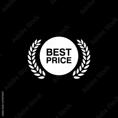 Best price's label isolated on dark background