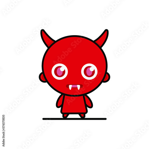 cute cartoon devil and kawaii