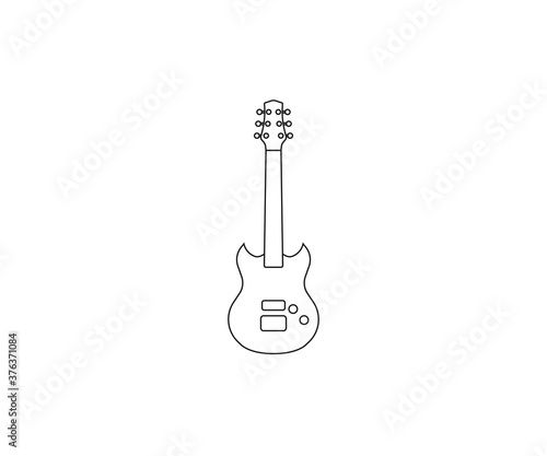 Guitar, instrument, music icon. Vector illustration, flat design.