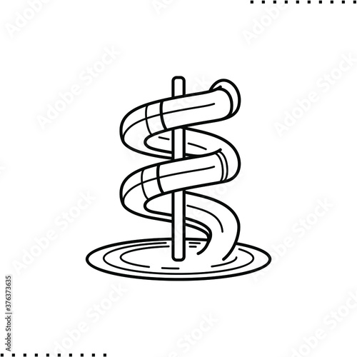 water slide vector icon in outline