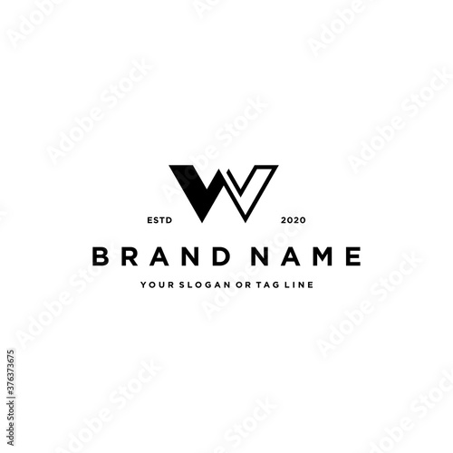 letter w financial logo design vector