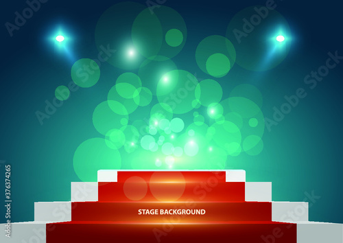 scene illumination show, bright lighting with spotlights, floodlight disco vector illustration