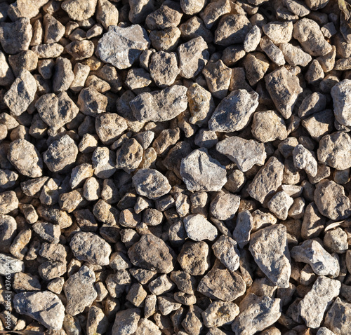 Gravel on a construction site as an abstract background.