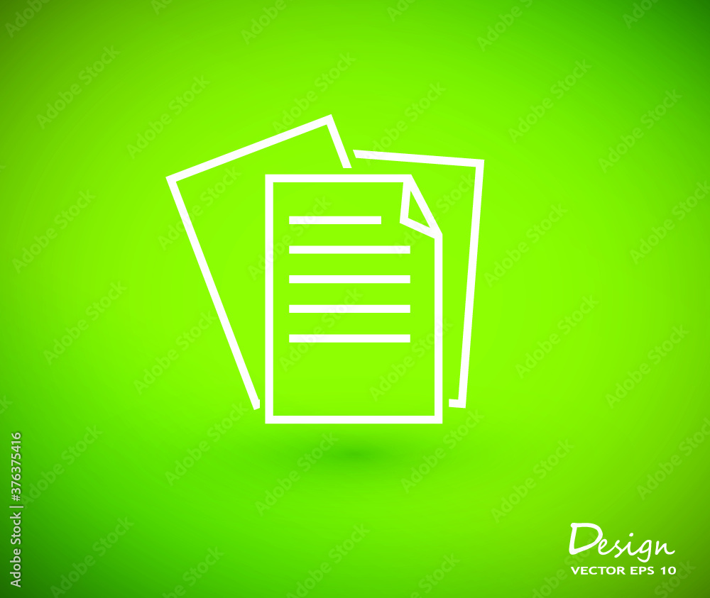 line note paper icons on green background. line note paper icons on green background.