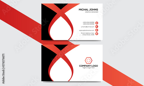 corporate business card, name card template ,horizontal simple clean layout design template