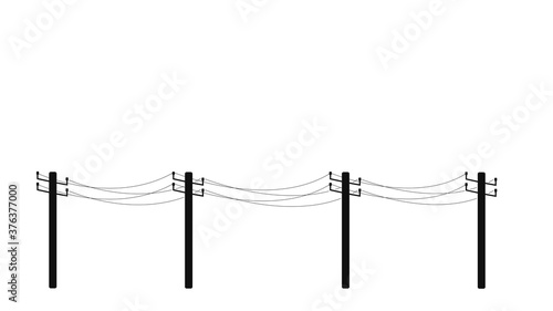 Power transmission high voltage pylon. Wireframe low poly mesh   illustration
