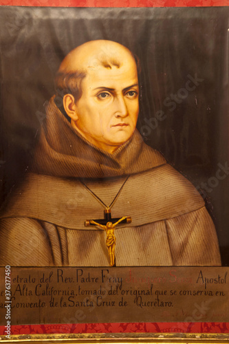 Tableau sur toile Retrato del reverendo padre fray Junípero Serra