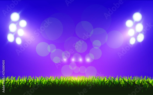 Sports stadium with lights, eps 10 Vector Illustration.