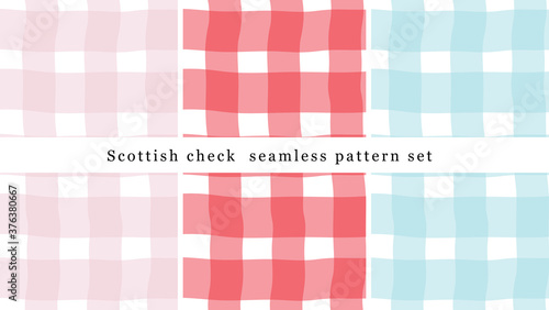 Scottish check pattern set. Scottish check retro vector pattern. 
