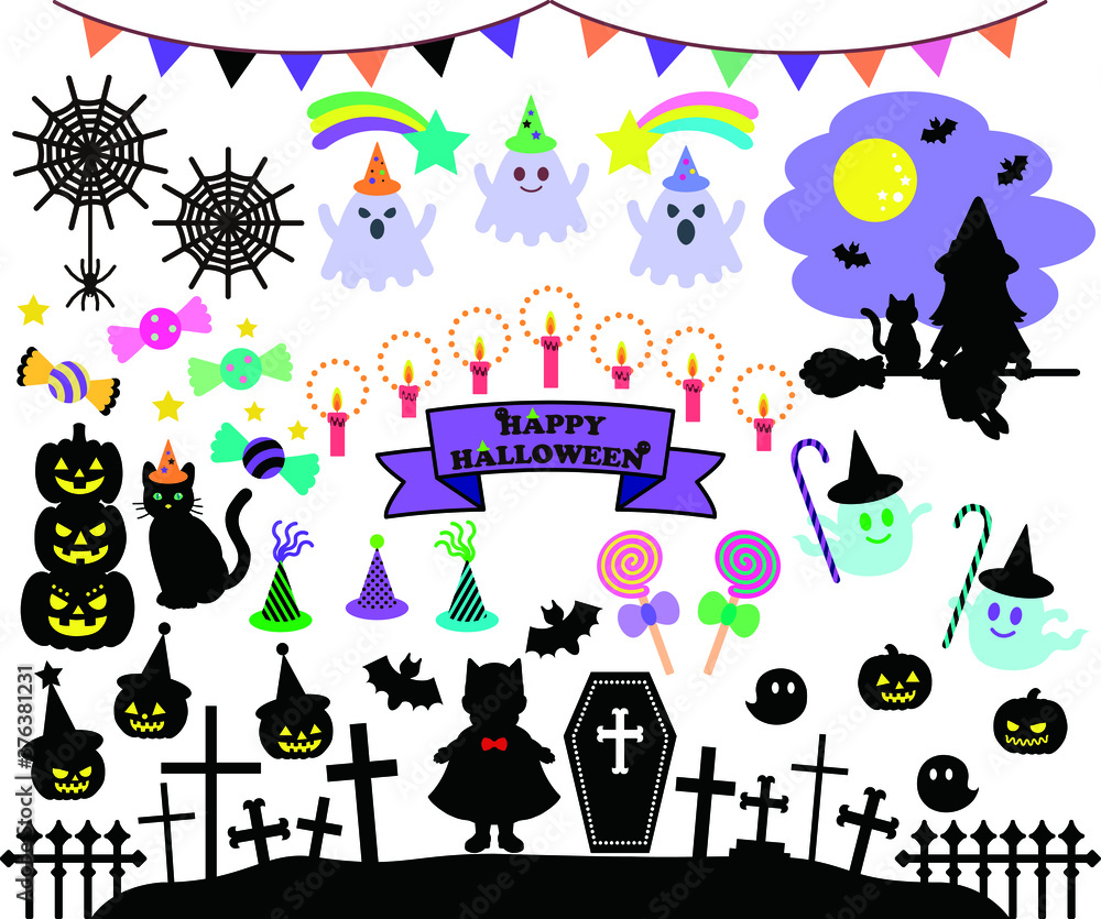 Obraz premium 可愛いハロウィンのイラスト【素材】