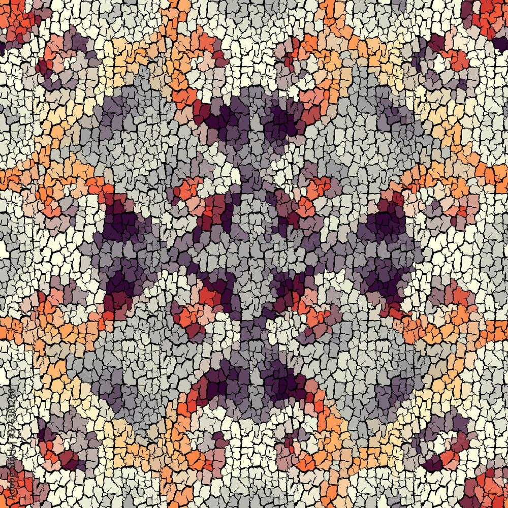 Obraz premium Seamless grunge abstract square pattern. Paint grunge cracking.