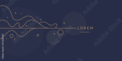 Poster with dynamic waves. Vector illustration in minimal style. Abstract background.