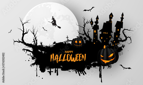 Halloween Party poster. Carnival Background concept design