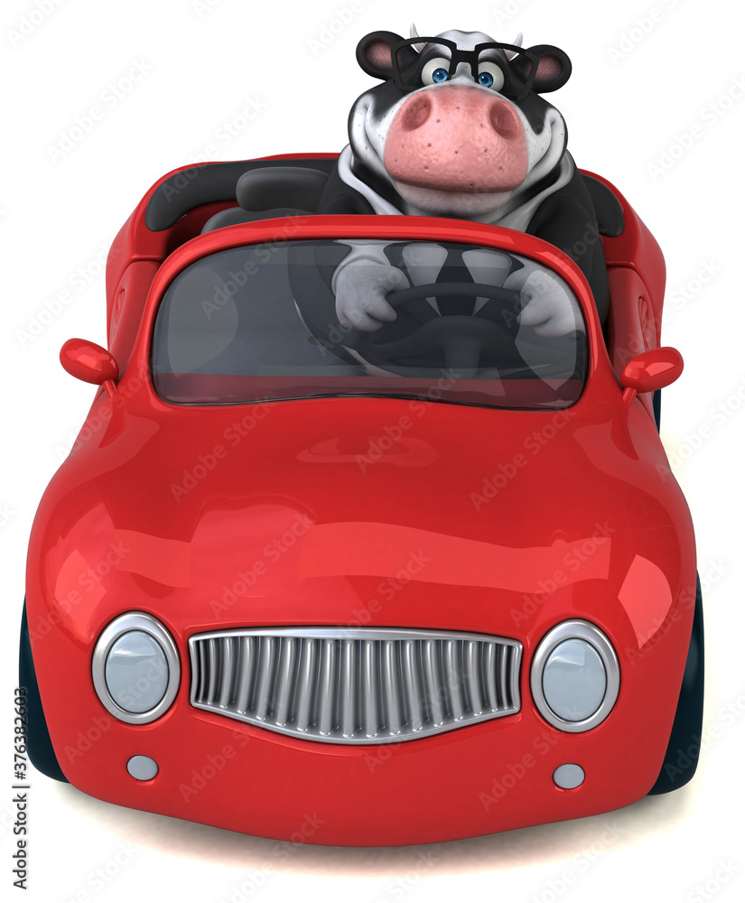 Fun cow - 3D Illustration Fun cow - 3D Illustration
