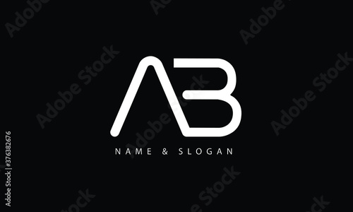 AB, BA, A, B abstract letters logo monogram