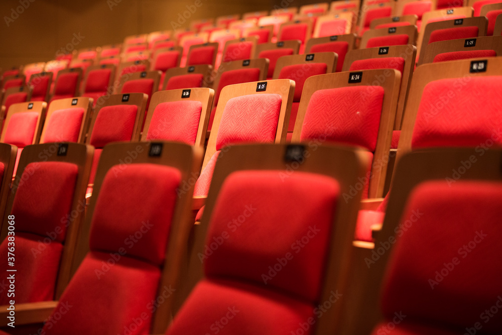 Fototapeta premium rows of red seats