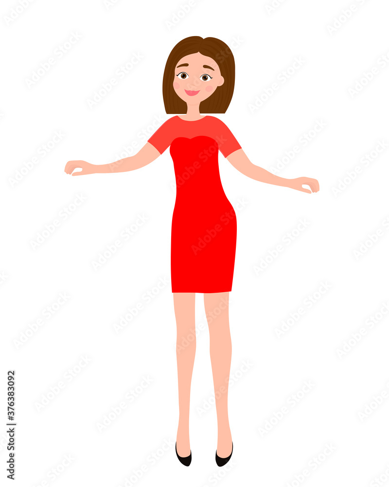 Girl in red evening dress Digital paper doll Fashion girl clothes vector illustratio Girl in red evening dress Digital paper doll Fashion girl clothes vector illustratio