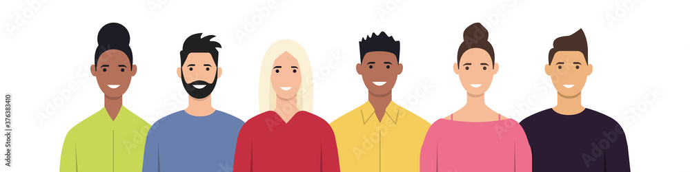 A multicultural group of people. A set of men and women of different nationalities. A multi-ethnic society. Teamwork, cooperation, friendship concept. Flat style. Vector illustration
A multicultural group of people. A set of men and women of different nationalities. A multi-ethnic society. Teamwork, cooperation, friendship concept. Flat style. Vector illustration