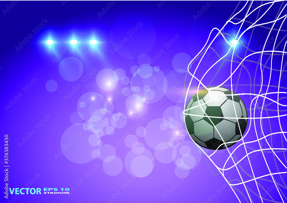 Fototapeta premium Goal. Soccer ball and confetti. World competition concept