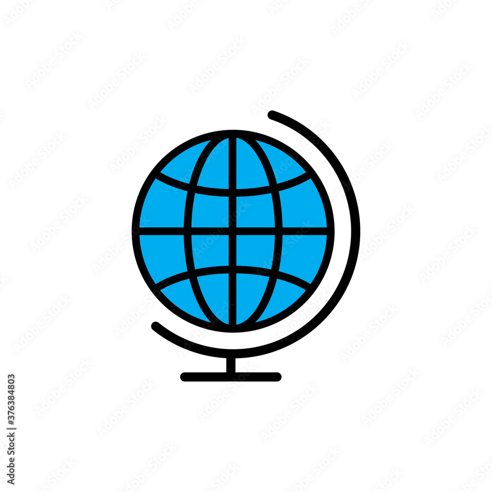 Earth flat icon. Design template vector Earth flat icon. Design template vector