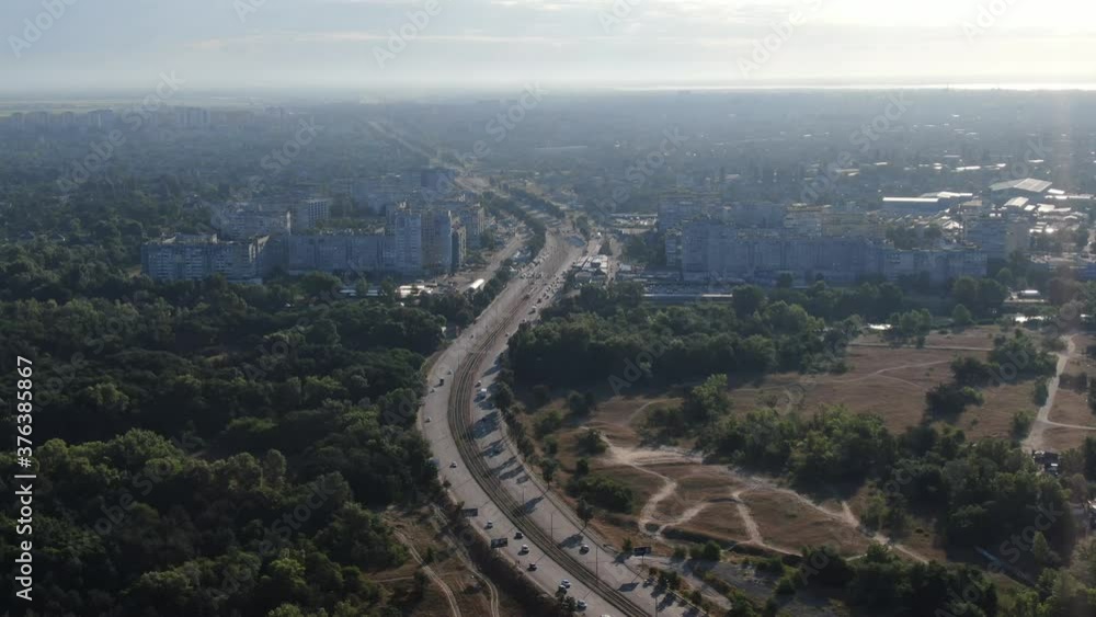 aerial view of highway