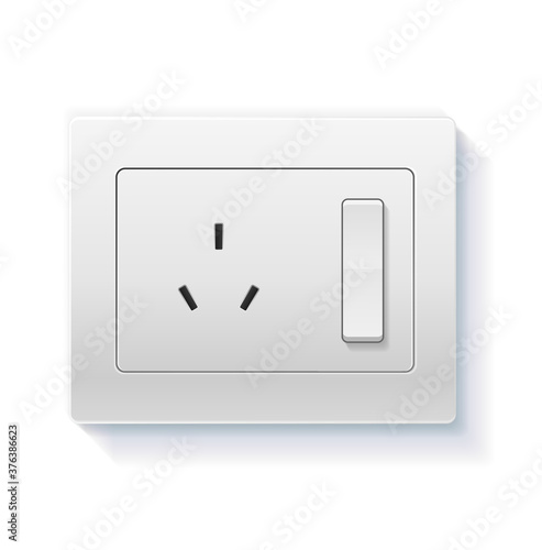Realistic Detailed 3d Uk Socket Power. Vector